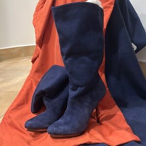 Heeled boots/ nave blue/ 7.5/ like new